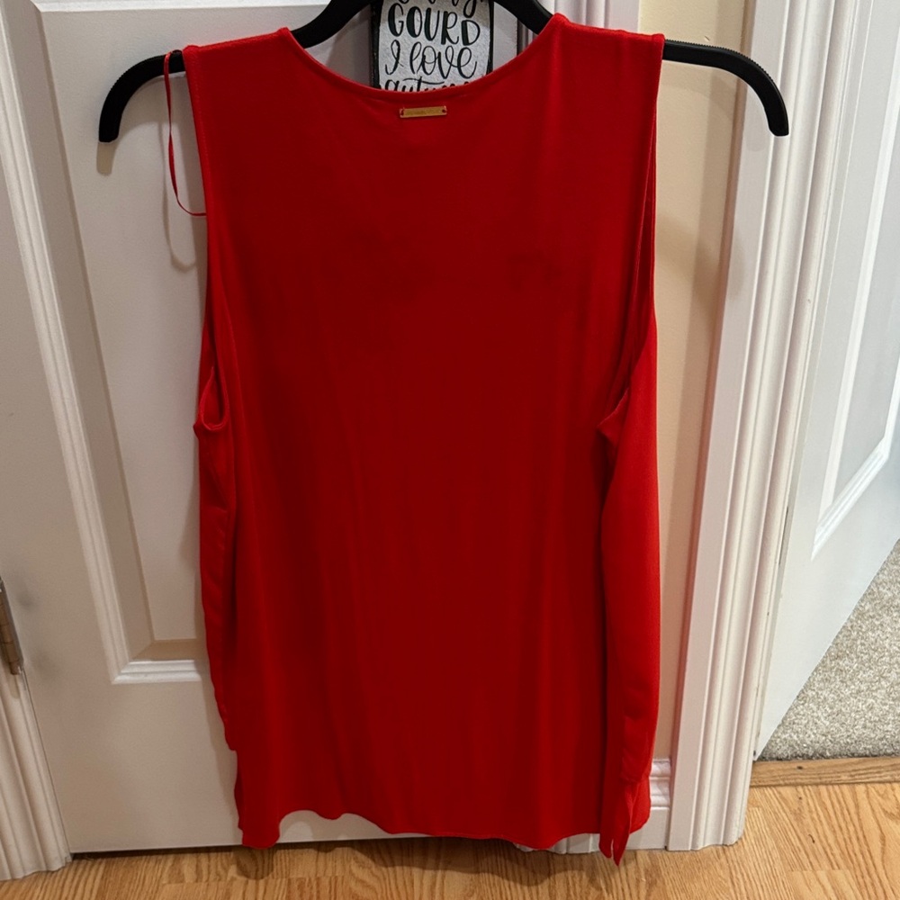 MICHAEL Michael Kors Vibrant Red V-Neck Blouse - Picture 3 of 3